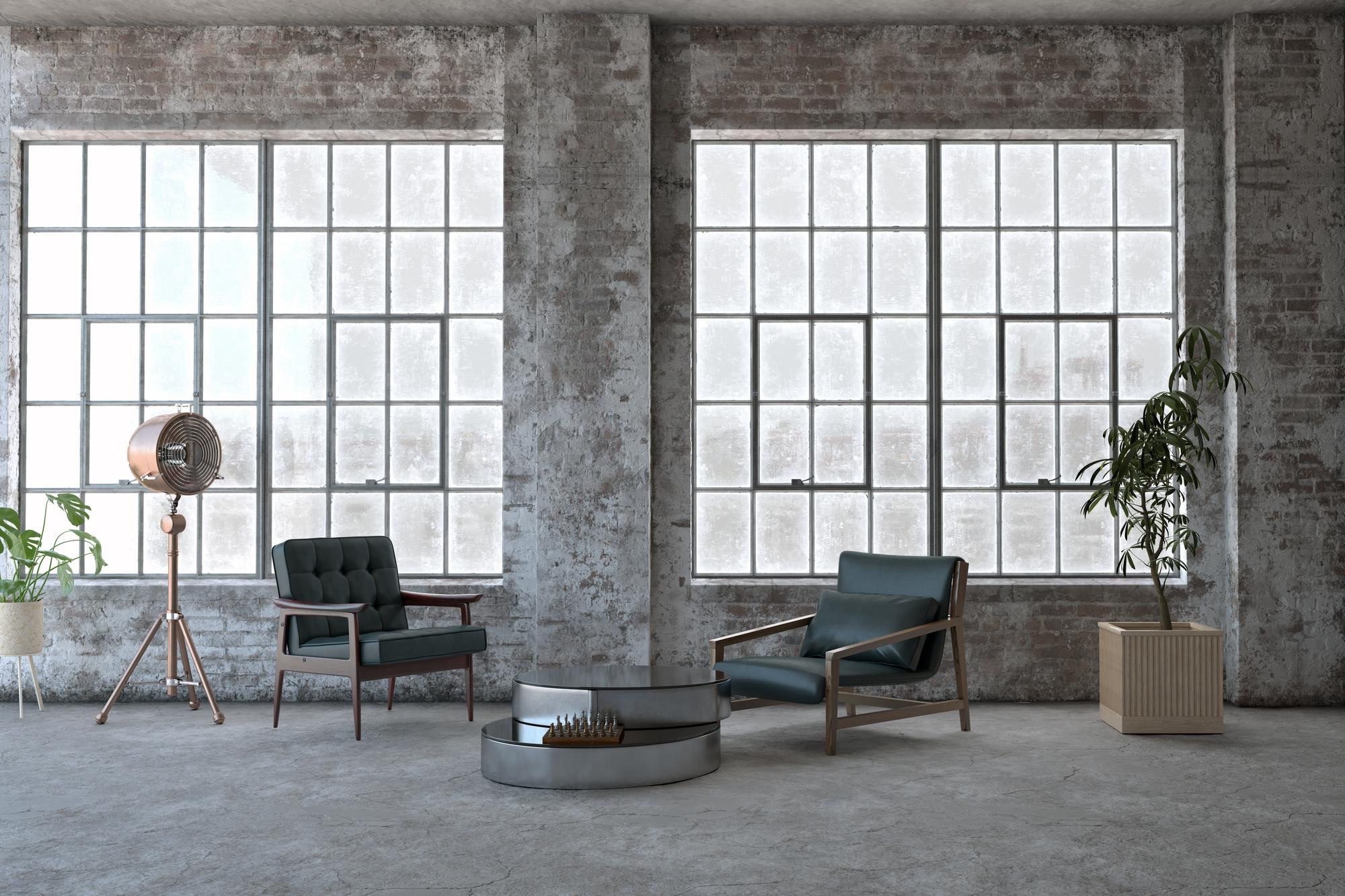 Ipari stílusú, tágas belső tér nagy üvegfelületekkel és betonfalakkal, ahol a visszhang rontja a beszédérthetőséget – SoundAQ akusztikai elemzés